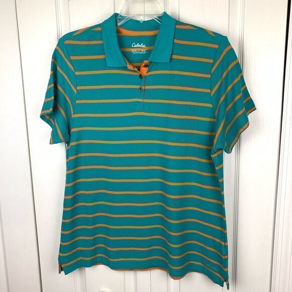 Cabelas Striped Polo Shirt - Picture 1 of 4